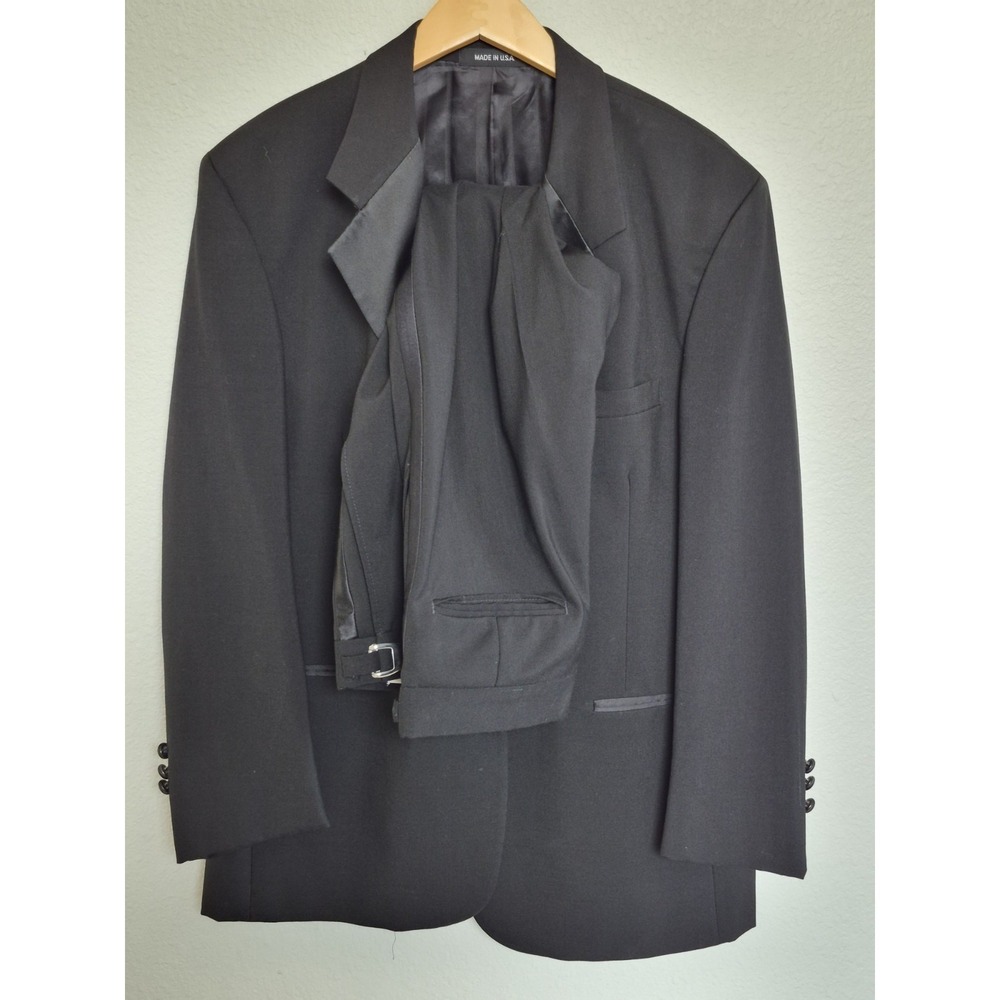 Men's Black 3-Button Tuxedo Jacket by Formal Specialists 42R , Bottoms 34R - Picture 2 of 7